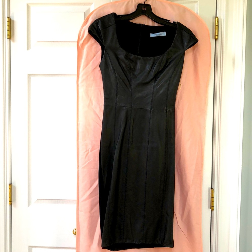 BLUMARINE Stunning Black Leather dress size I40